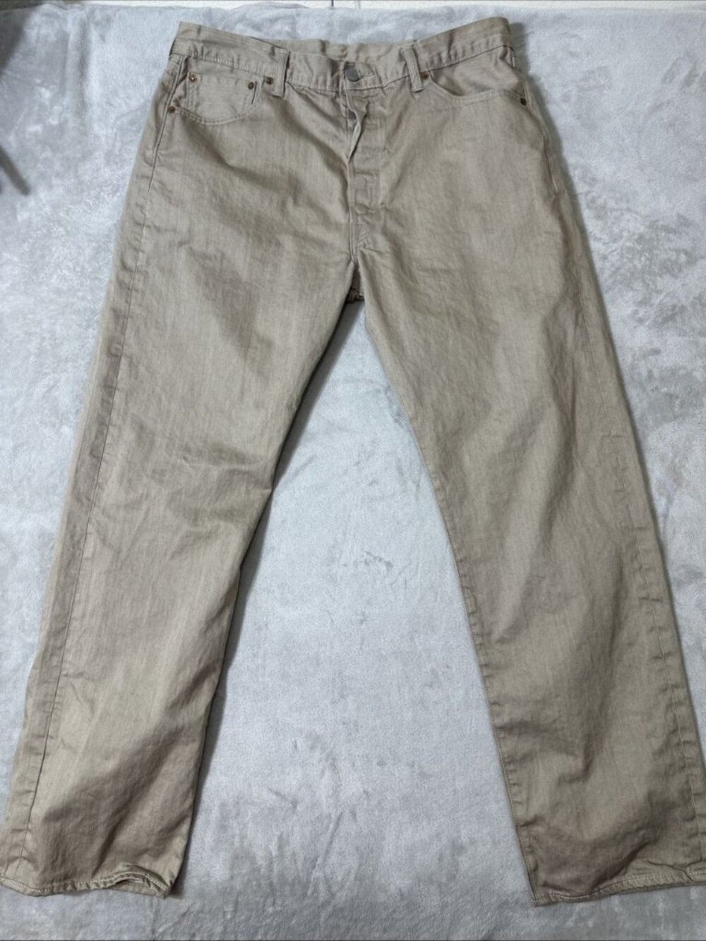 Levi’s 501 button fly straight leg jeans tan pants 38x34 men’s